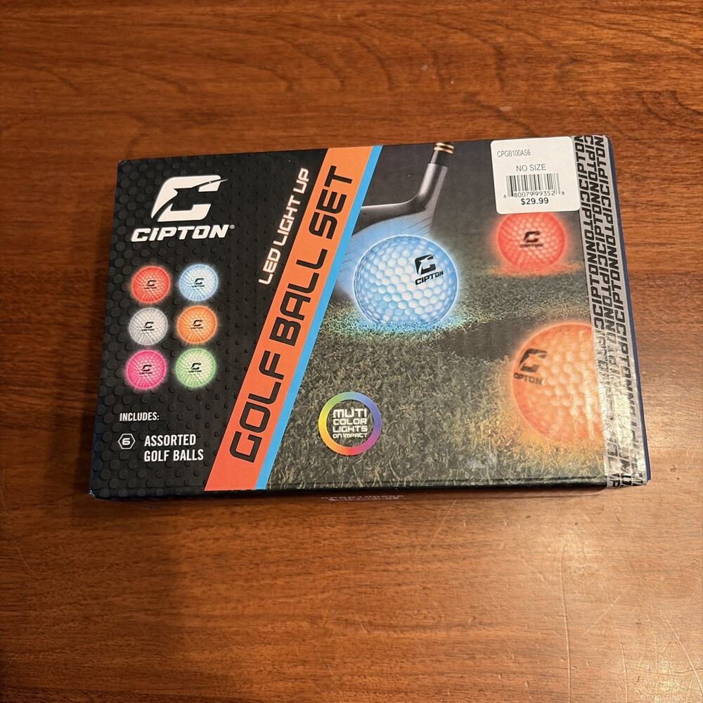 BRAND NEW In Box!! Cipton LED Light Up Golf Balls 6 Golf Balls